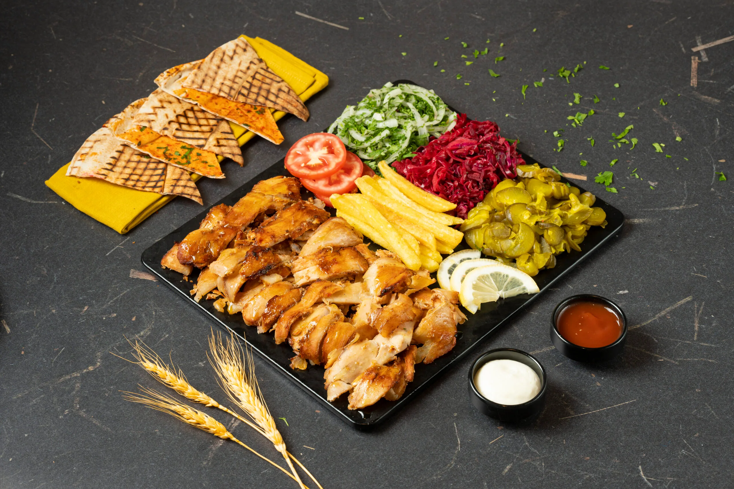 طبق شاورما دجاج